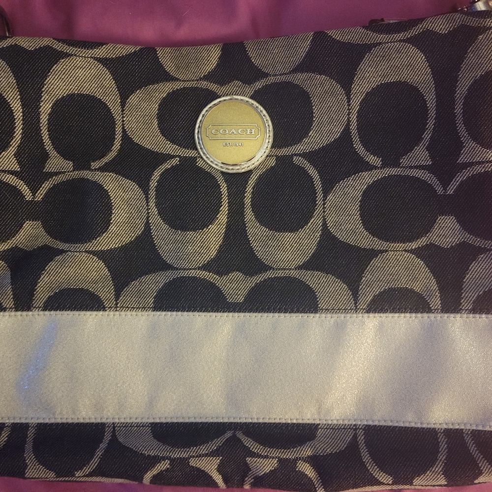 Coach signature stripe crossbody